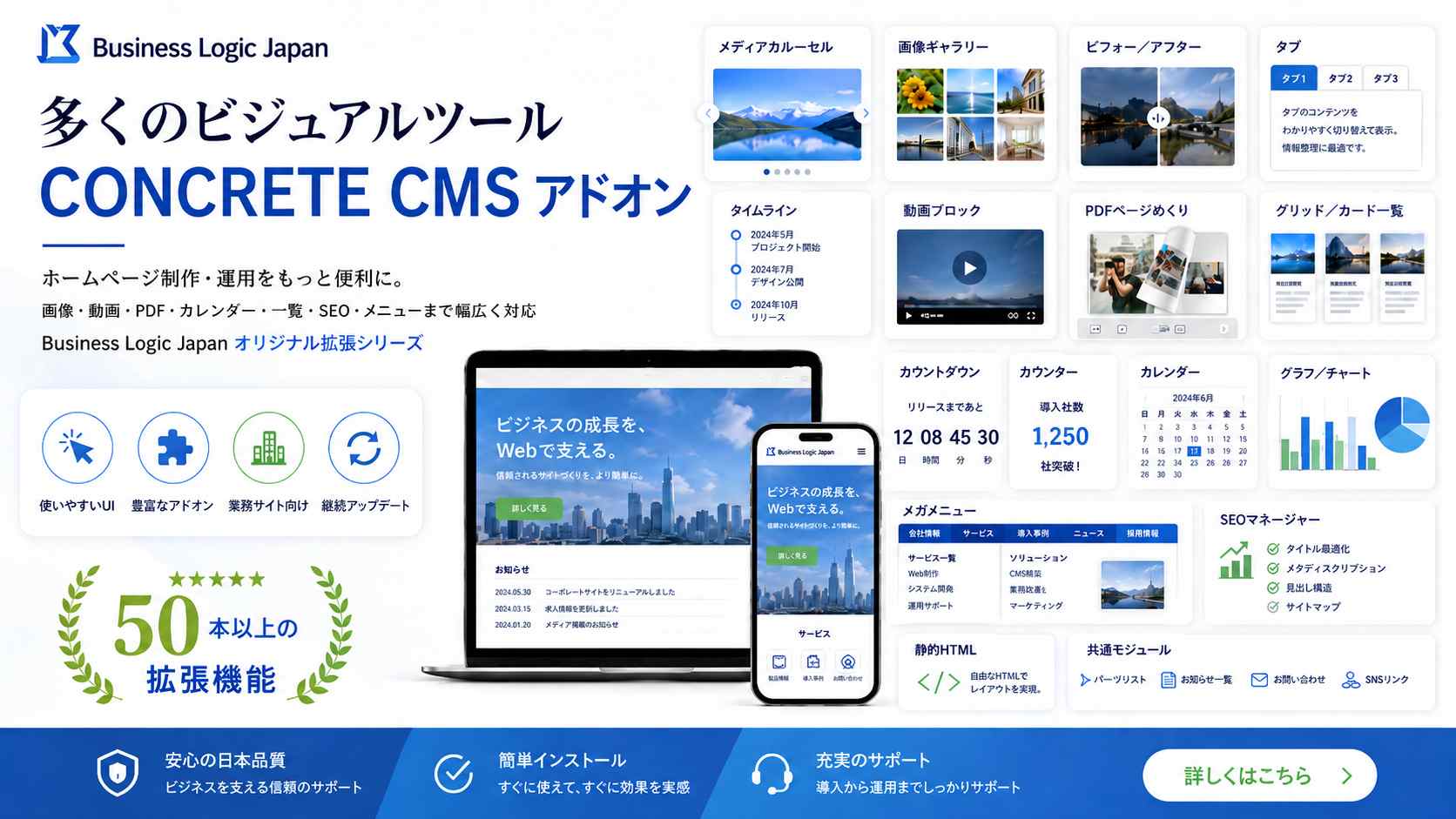 CONCRETE CMS アドオン　作成・制作・販売　