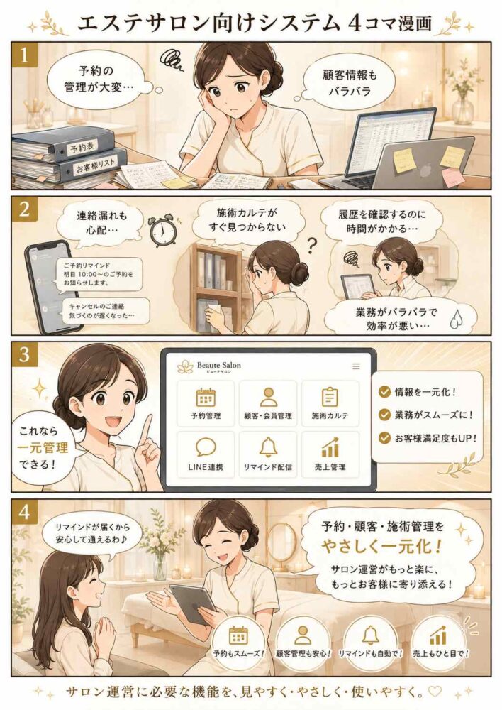 エステサロンホームページ説明